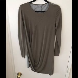 Zara Khaki/grey asymmetrical dress